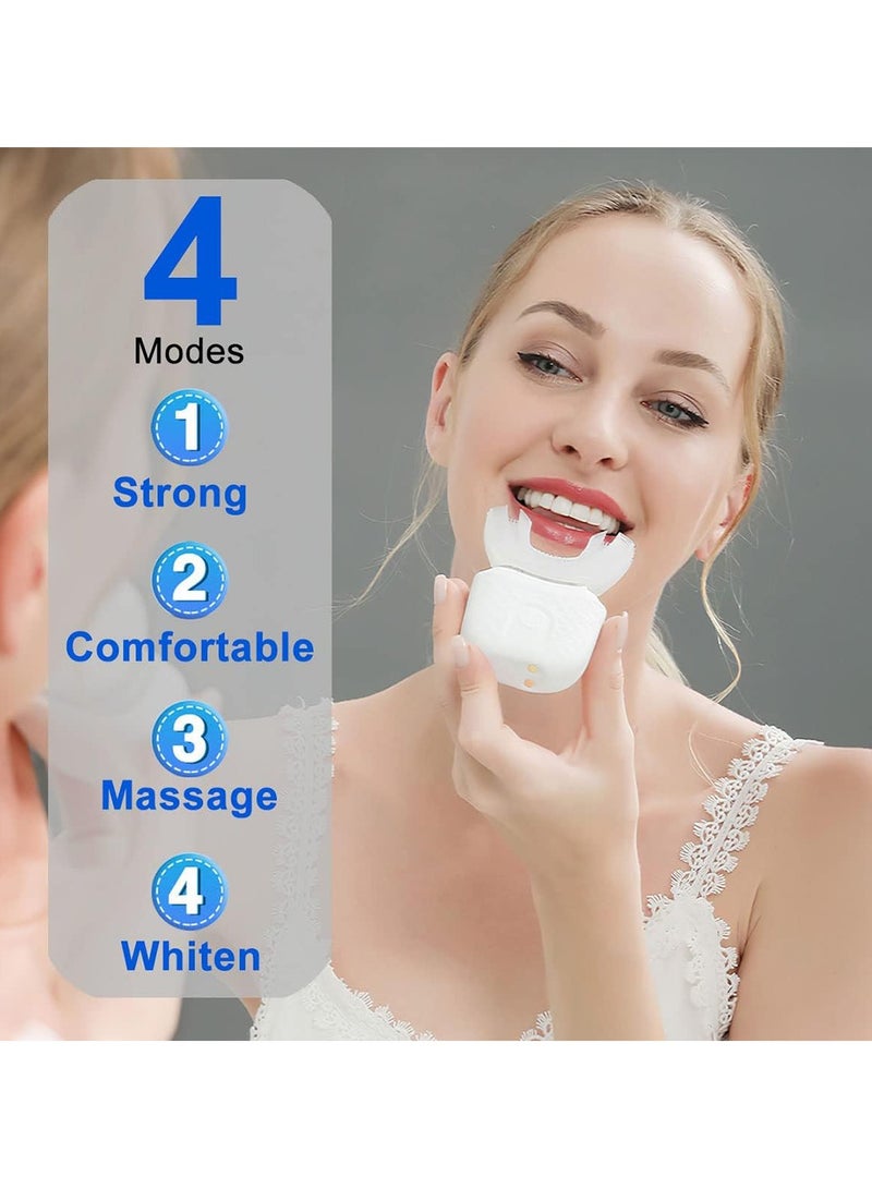 360° Ultrasonic U-Shaped Electric Toothbrush for Adults - Hands-Free Automatic Sonic Toothbrush with 4 Cleaning Modes, Blue Light Teeth Whitening, IPX7 Waterproof & USB Charging - Image 3